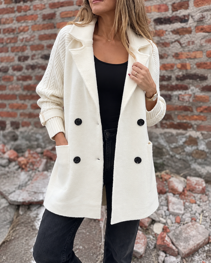 Hiley™ | Abrigo Elegante Cruzado con Mangas de Punto