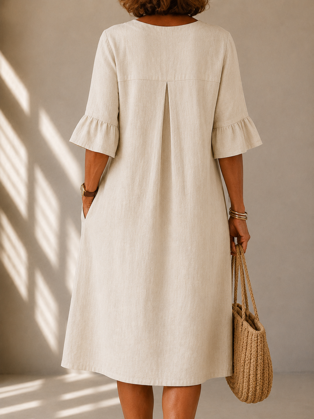 Corinne™ | Robe midi à boutons qui masque le ventre