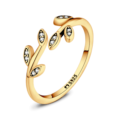 Anillo Hojitas Brillantes
