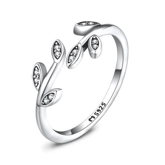Anillo Hojitas Brillantes