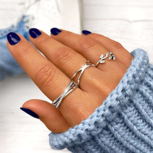 Anillo Hojitas Brillantes