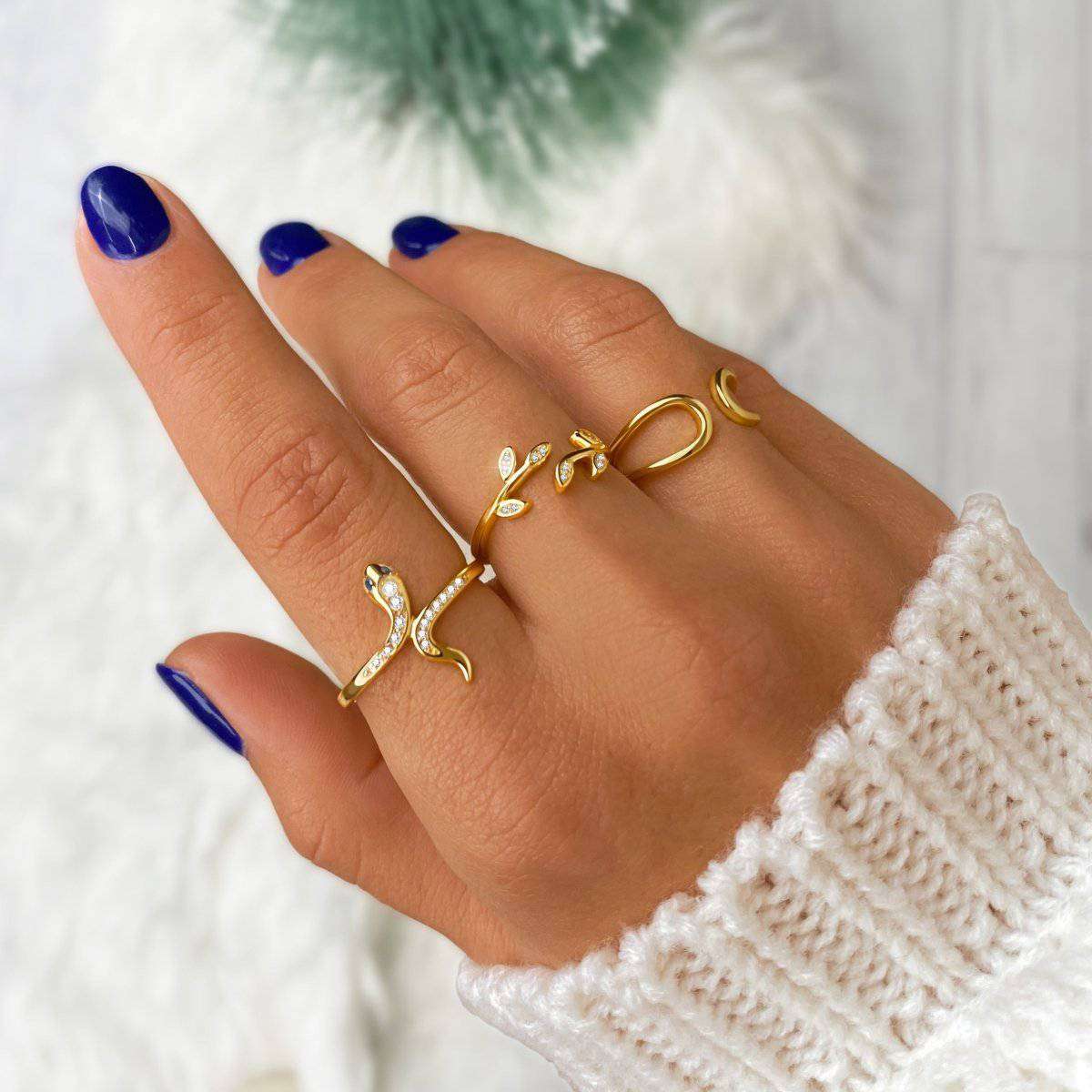 Anillo Hojitas Brillantes