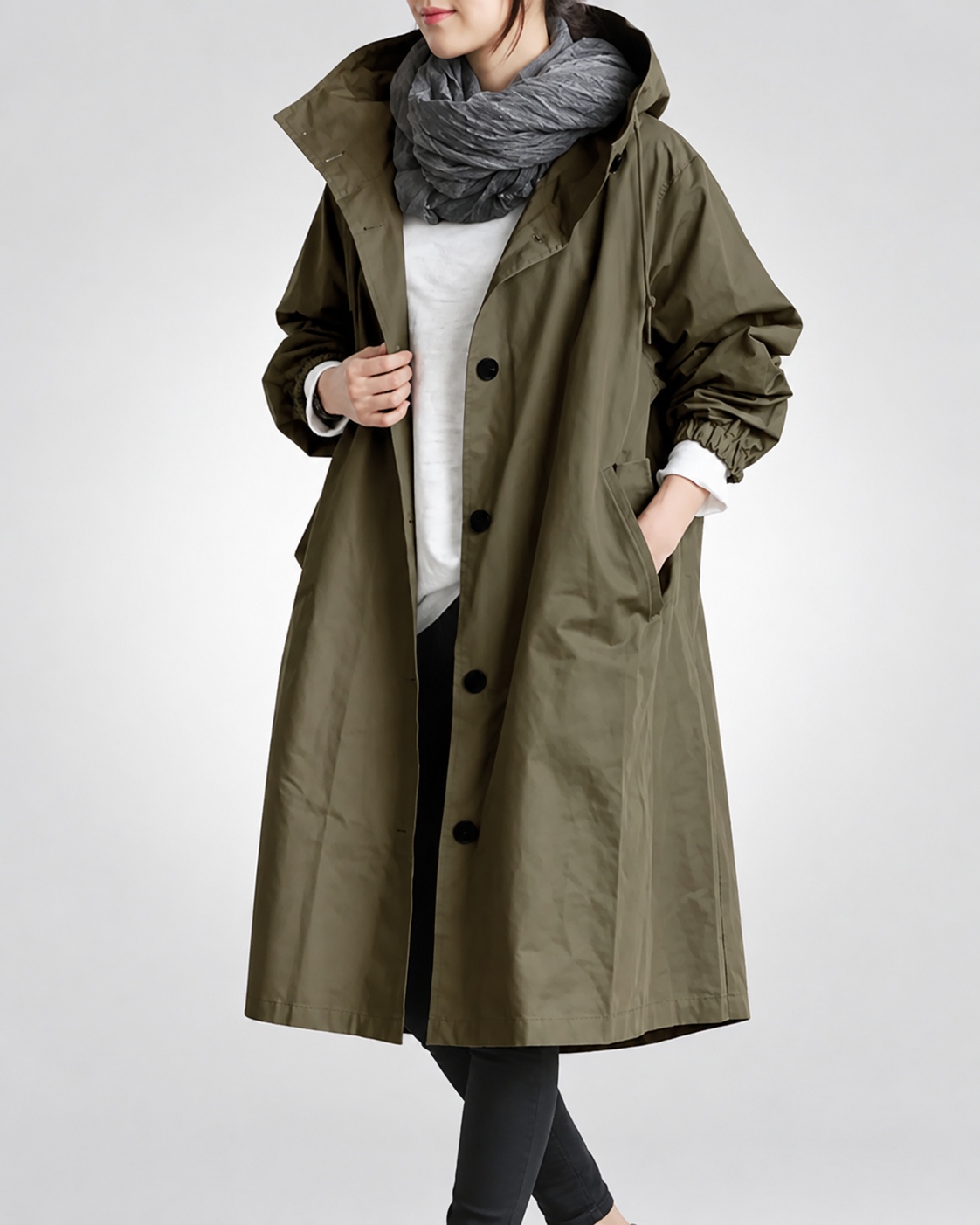 Vina™ | Trench Largo Cálido con Capucha