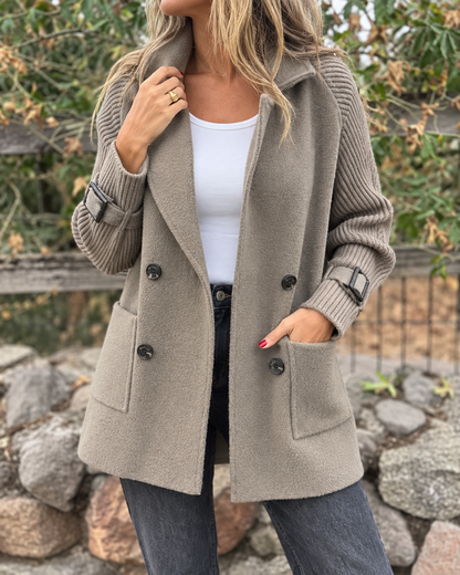 Hiley™ | Abrigo Elegante Cruzado con Mangas de Punto