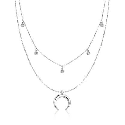 Collar Media Luna Circonita