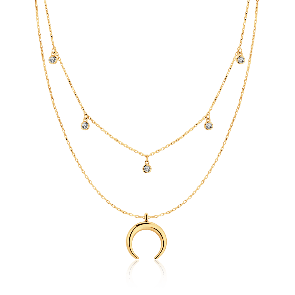 Collar Media Luna Circonita