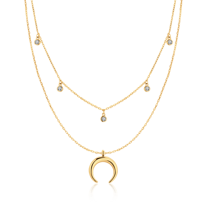 Collar Media Luna Circonita