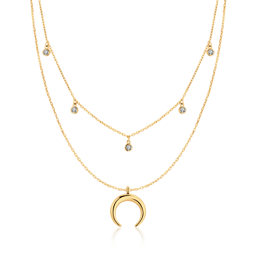 Collar Media Luna Circonita