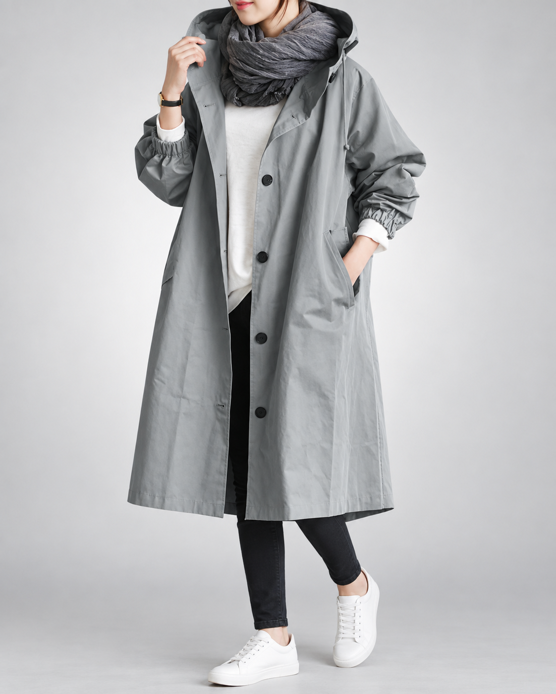 Vina™ | Trench Largo Cálido con Capucha