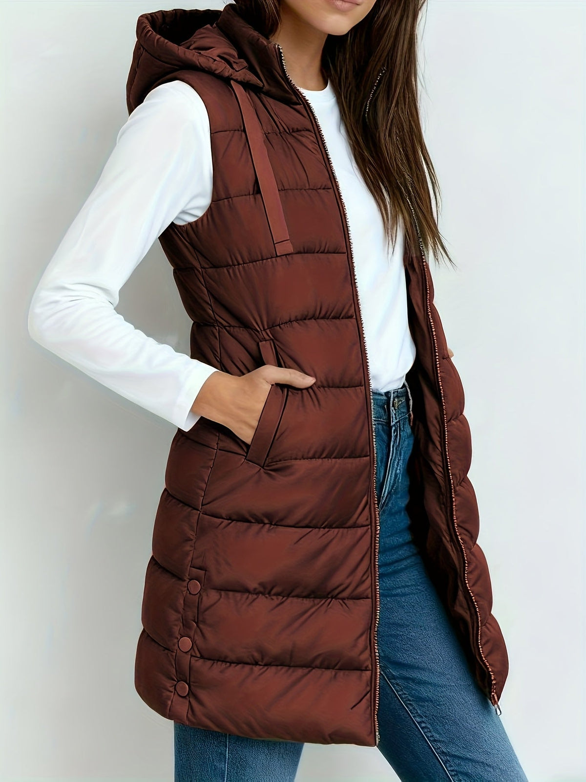 Tira™ | Chaleco Largo Acolchado Elegante