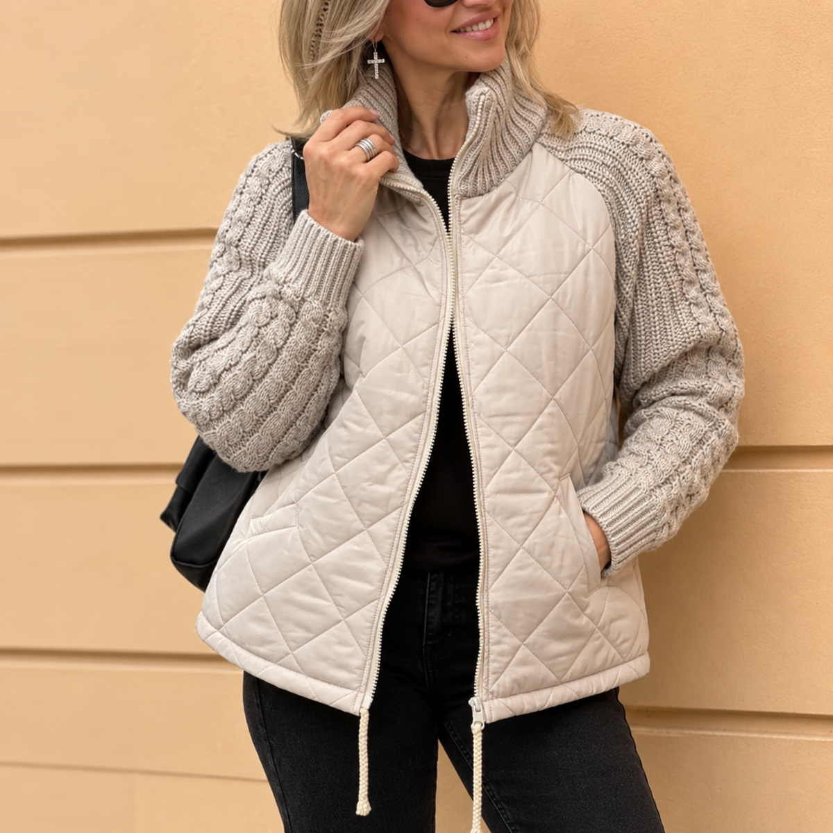 Nienke™ | Warme Steppjacke mit Strickärmeln