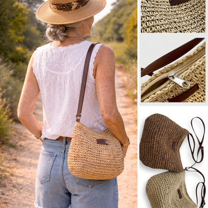 Dina | Bolso Trenzado Elegante — Marrón Oscuro
