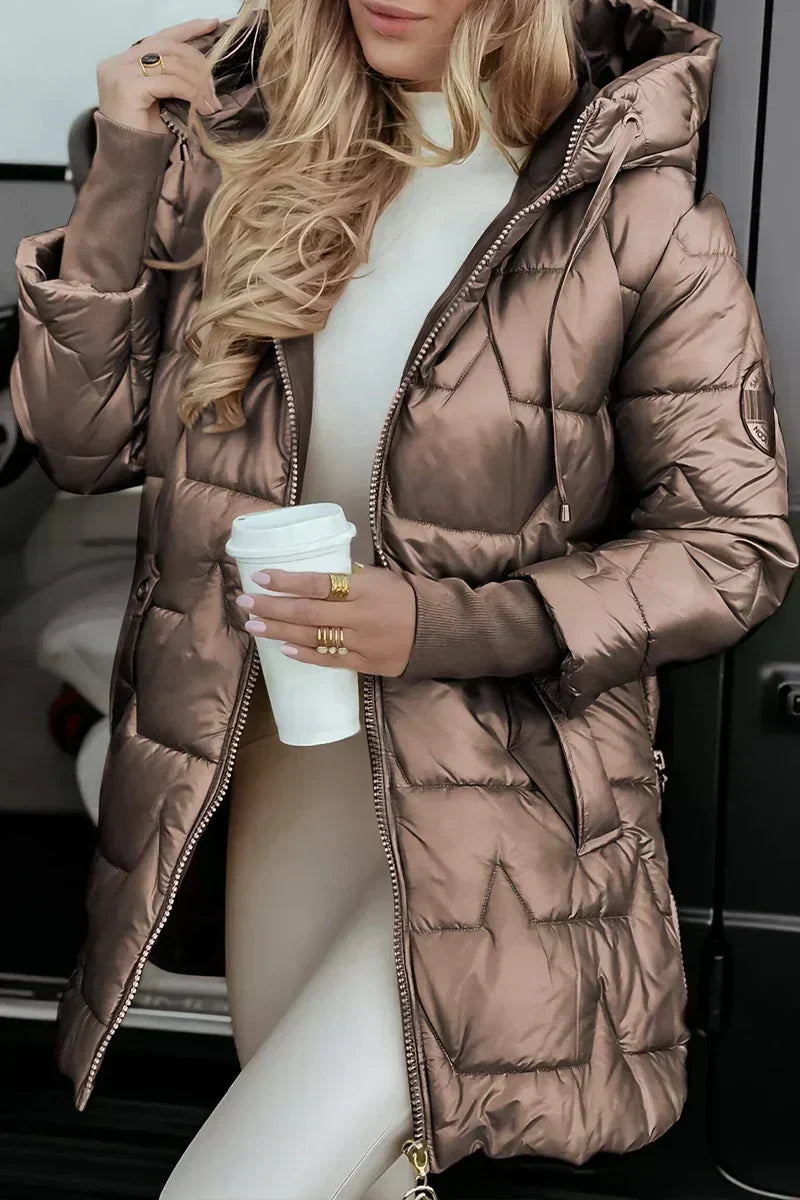 Mika™ | Manteau d'hiver matelassé chaud à capuche