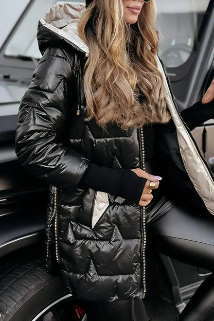 Mika™ | Manteau d'hiver matelassé chaud à capuche