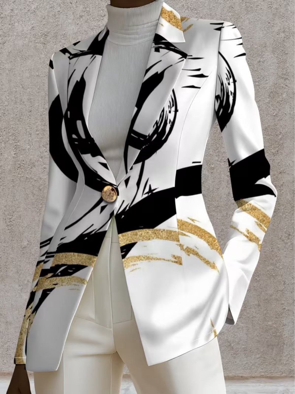 Tessa™ | Eleganter Blazer mit abstraktem Print