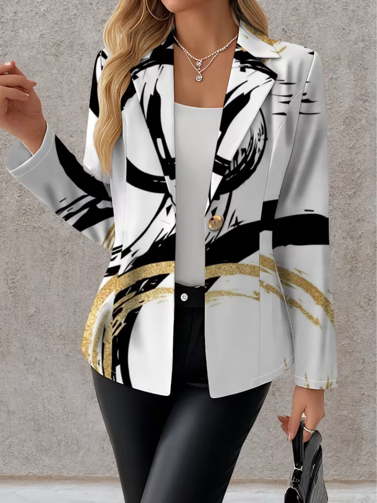 Tessa™ | Eleganter Blazer mit abstraktem Print