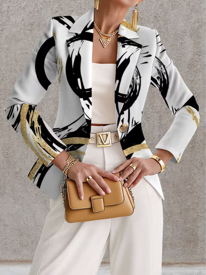 Tessa™ | Eleganter Blazer mit abstraktem Print