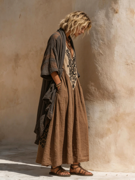 Bianca | Boho-Zweiteiler mit Kunstdruck