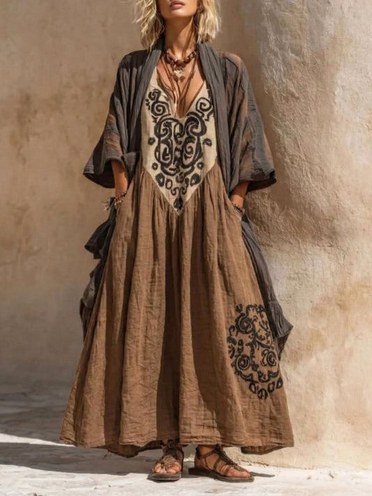 Bianca | Boho-Zweiteiler mit Kunstdruck