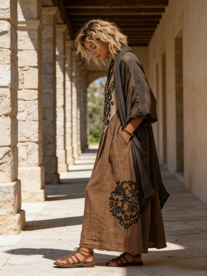 Bianca | Boho-Zweiteiler mit Kunstdruck