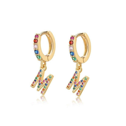 Pendientes Inicial Rainbow-Hoops