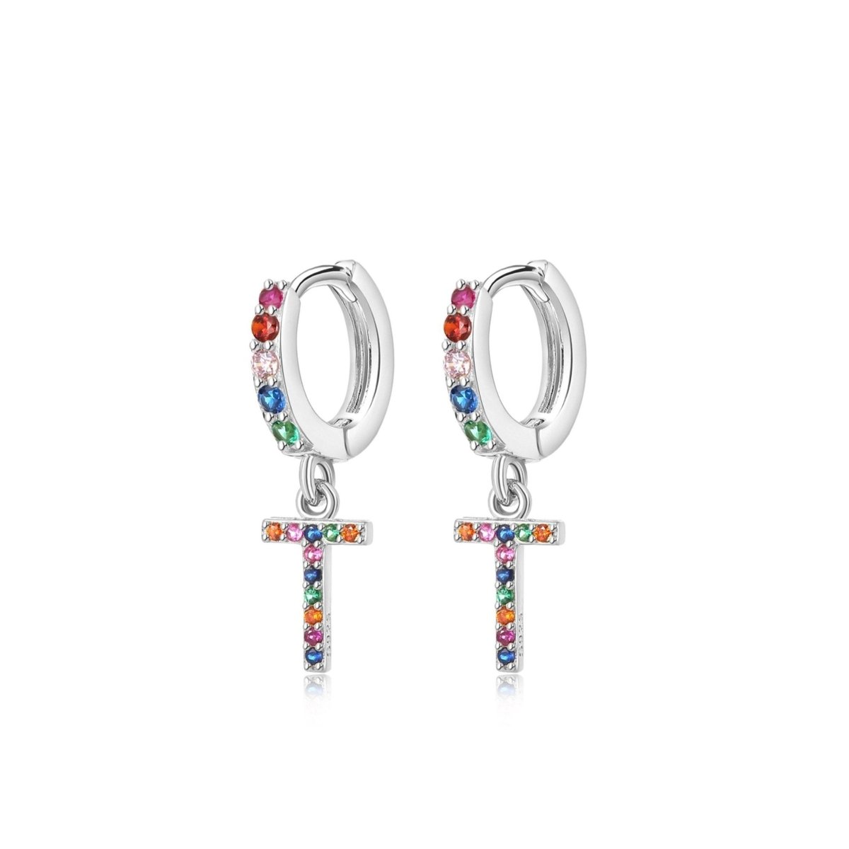 Pendientes Inicial Rainbow-Hoops