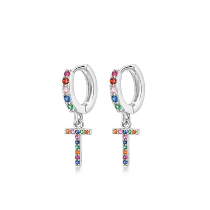 Pendientes Inicial Rainbow-Hoops