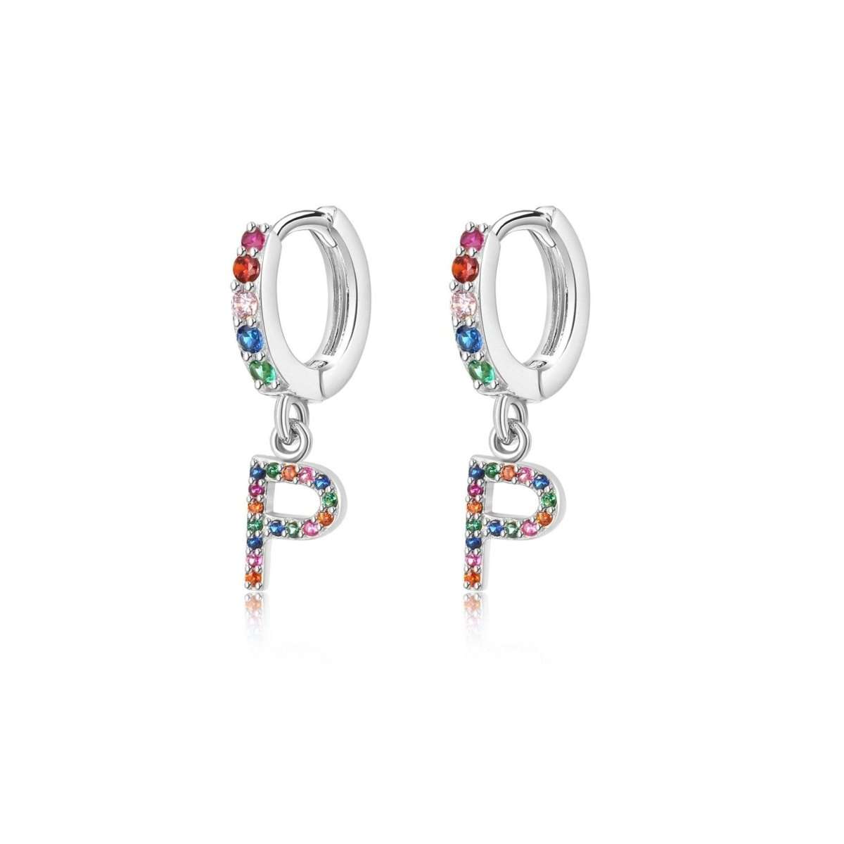 Pendientes Inicial Rainbow-Hoops