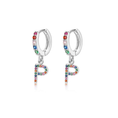 Pendientes Inicial Rainbow-Hoops