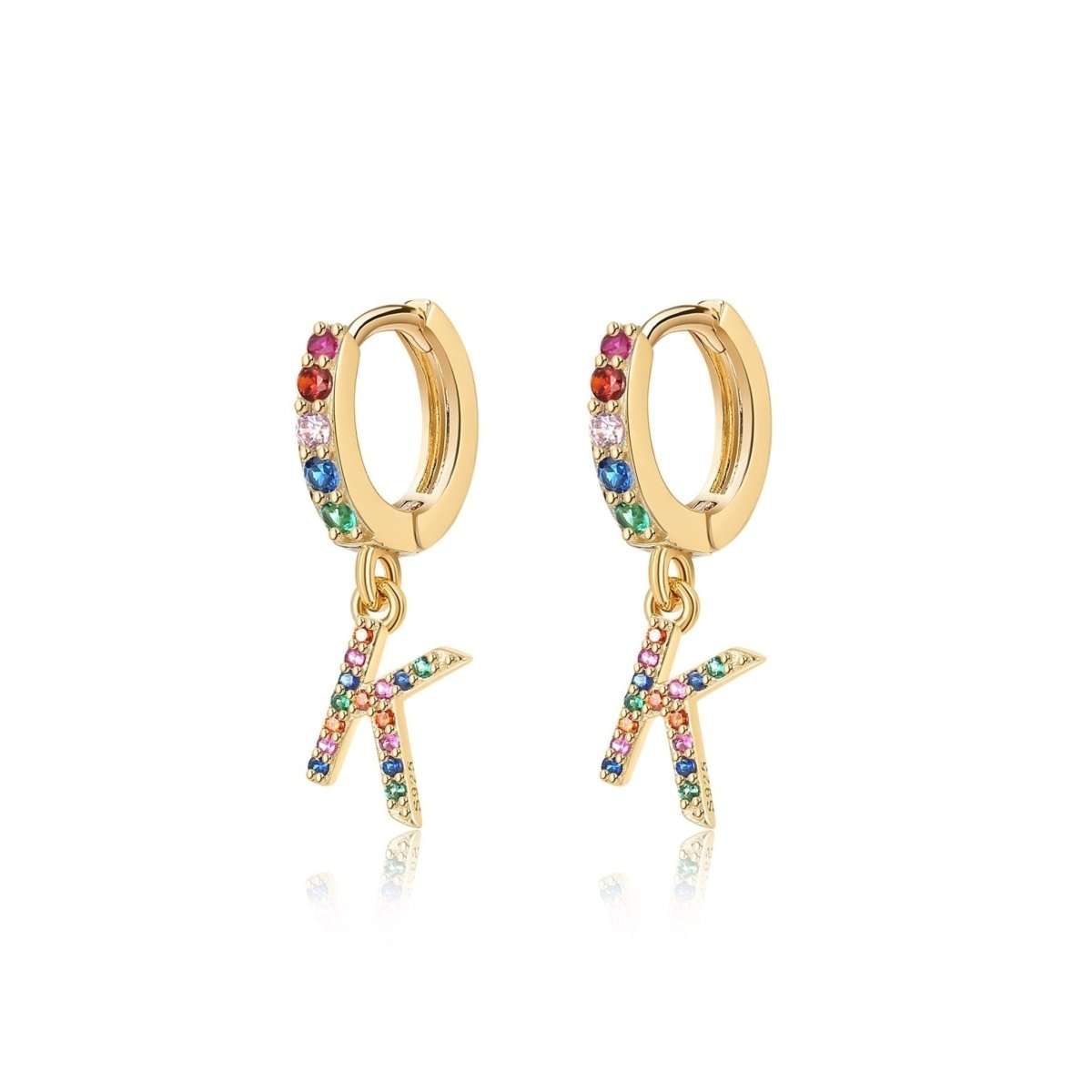 Pendientes Inicial Rainbow-Hoops