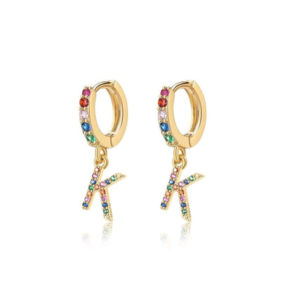 Pendientes Inicial Rainbow-Hoops