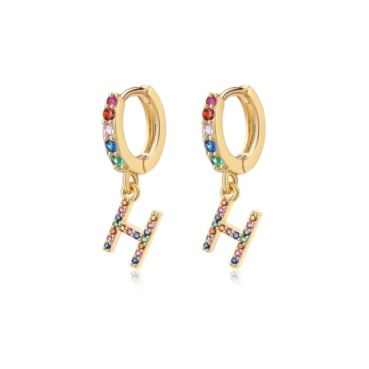 Pendientes Inicial Rainbow-Hoops