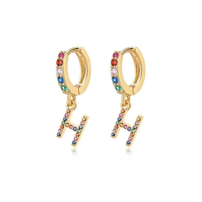 Pendientes Inicial Rainbow-Hoops