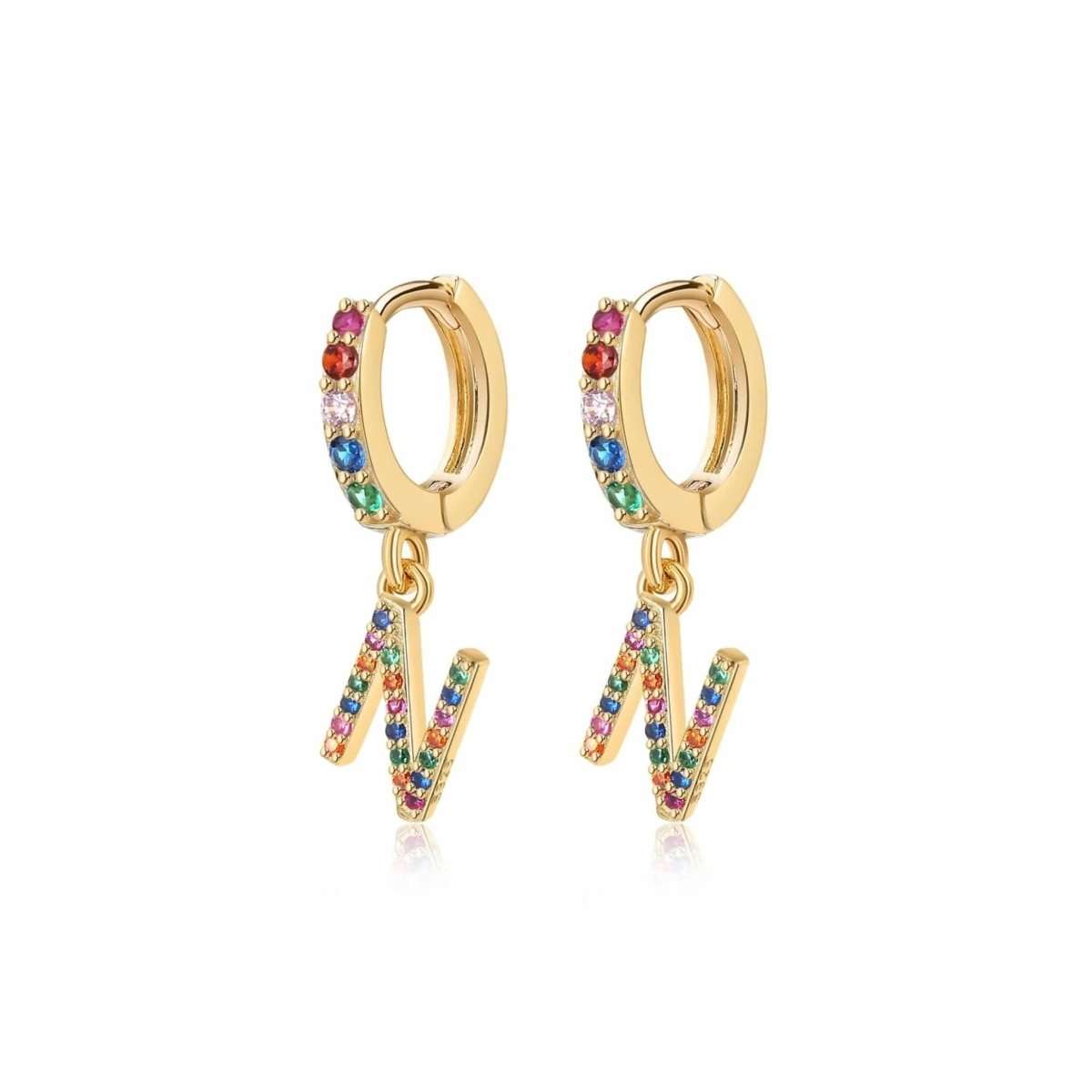 Pendientes Inicial Rainbow-Hoops