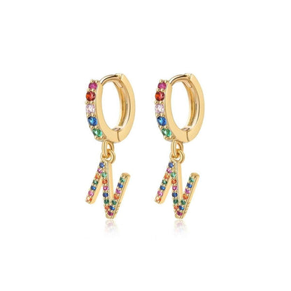 Pendientes Inicial Rainbow-Hoops