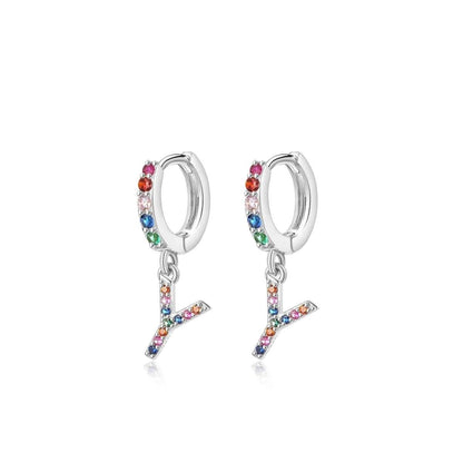 Pendientes Inicial Rainbow-Hoops