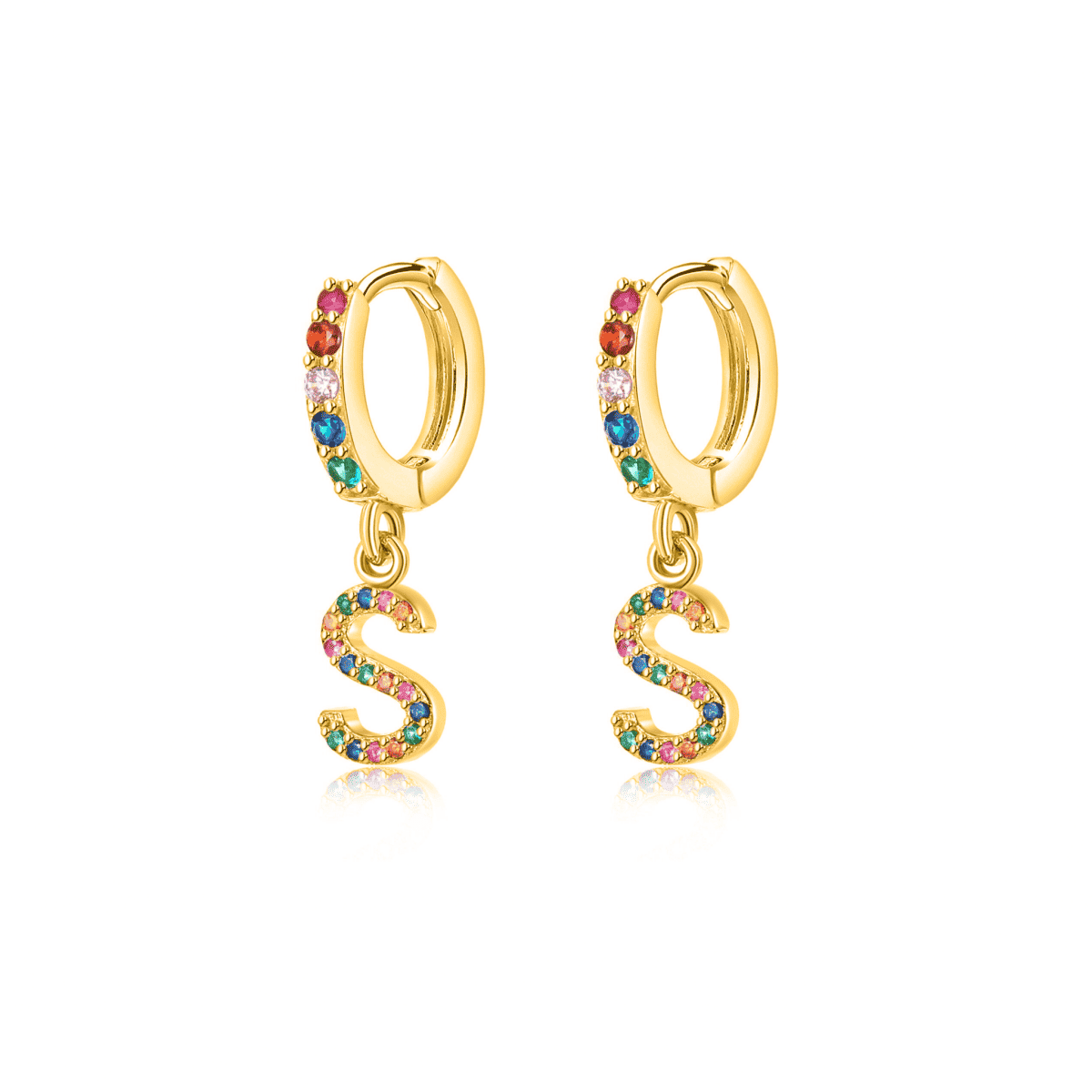 Pendientes Inicial Rainbow-Hoops