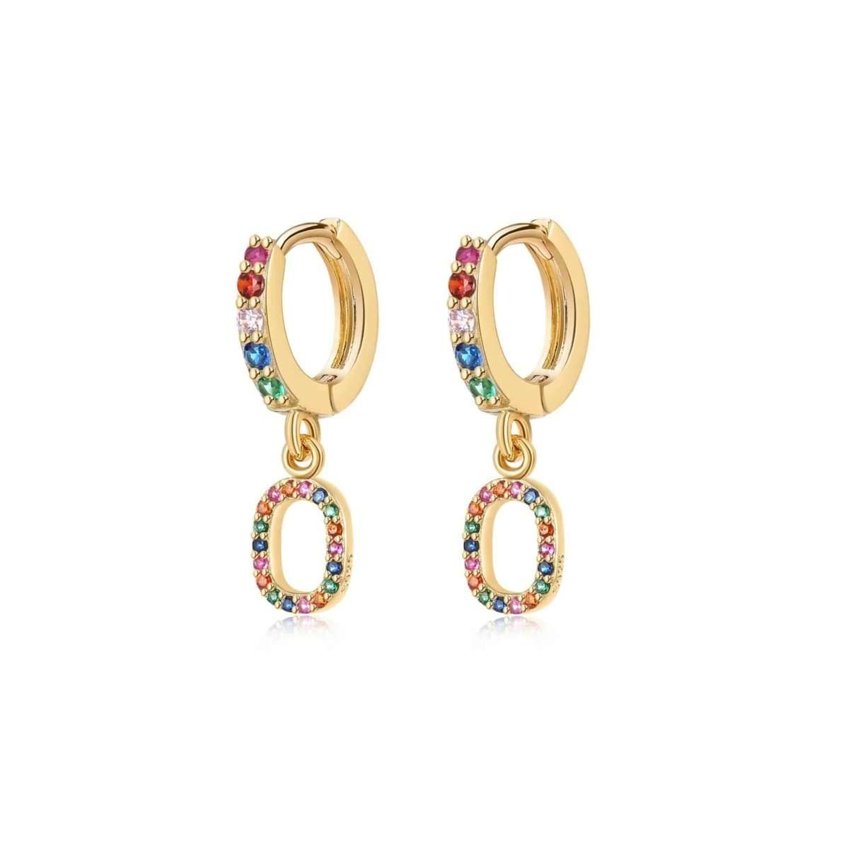 Pendientes Inicial Rainbow-Hoops