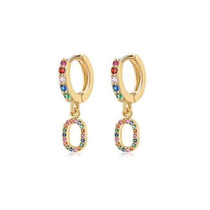Pendientes Inicial Rainbow-Hoops