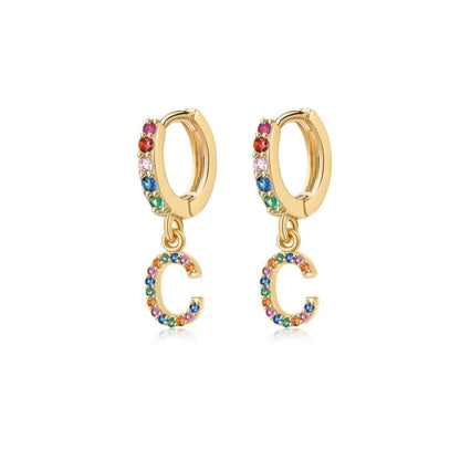 Pendientes Inicial Rainbow-Hoops