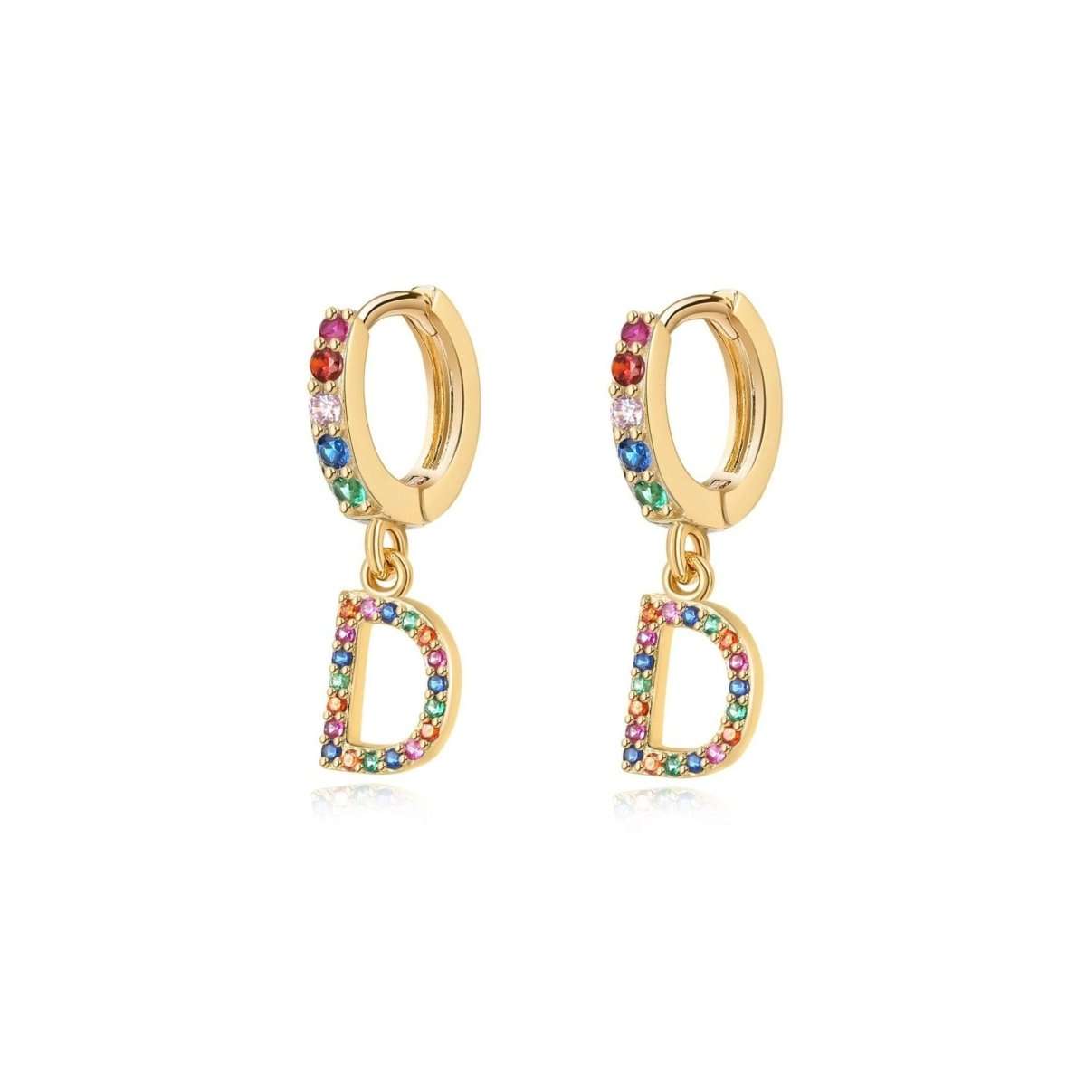 Pendientes Inicial Rainbow-Hoops