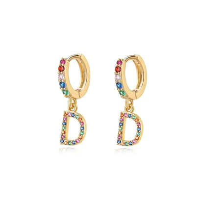 Pendientes Inicial Rainbow-Hoops