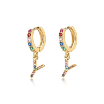 Pendientes Inicial Rainbow-Hoops
