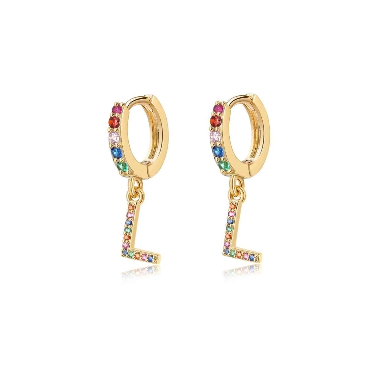 Pendientes Inicial Rainbow-Hoops
