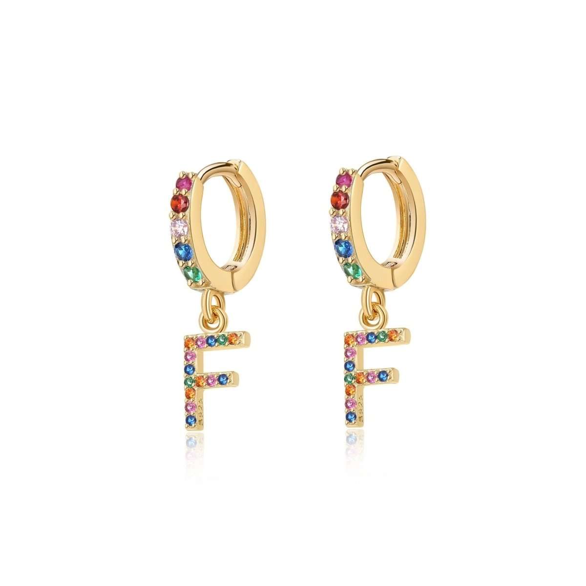 Pendientes Inicial Rainbow-Hoops