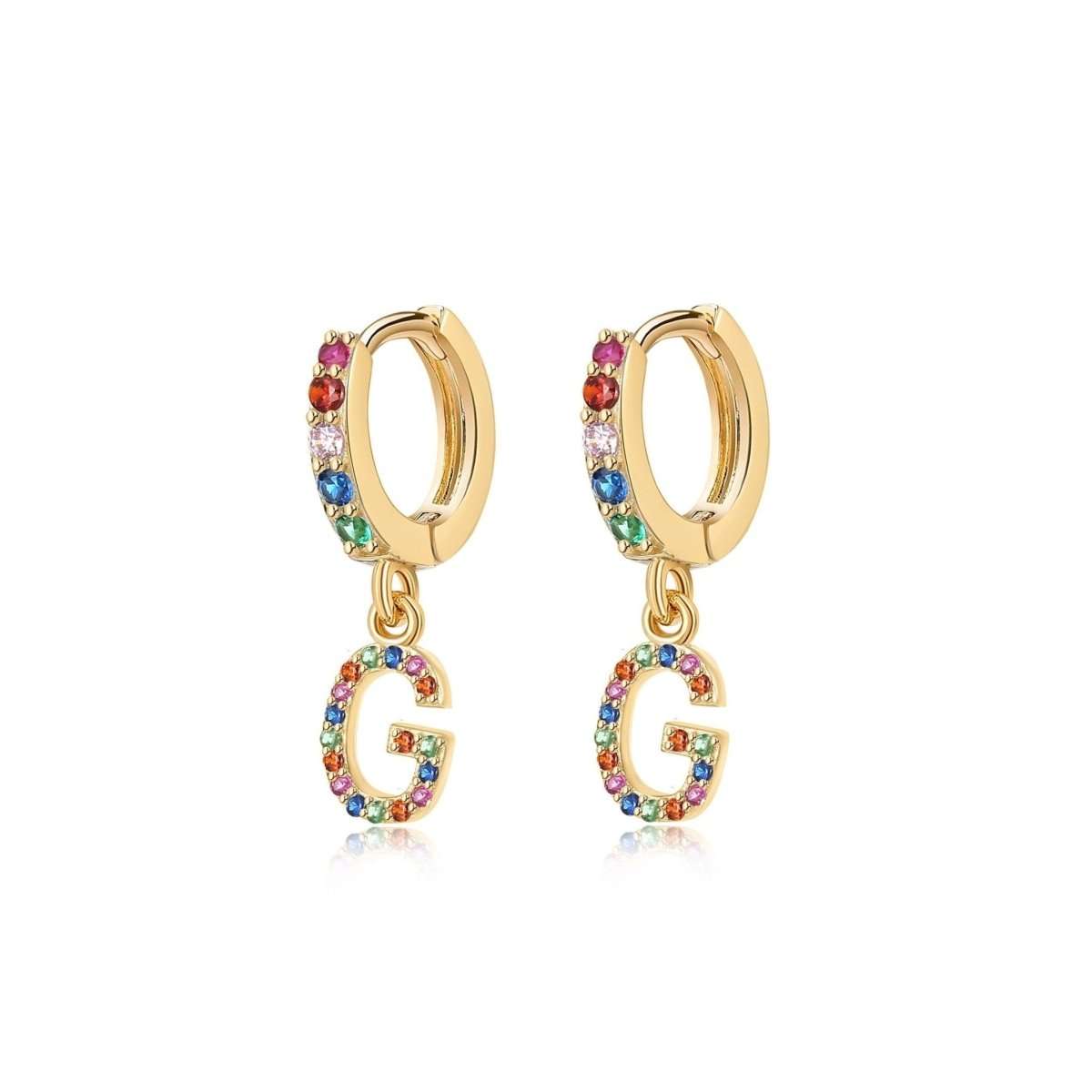 Pendientes Inicial Rainbow-Hoops