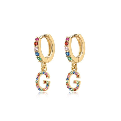 Pendientes Inicial Rainbow-Hoops