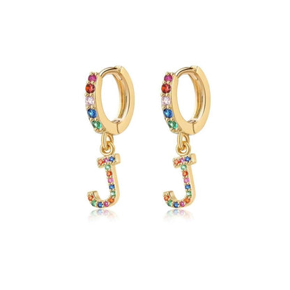 Pendientes Inicial Rainbow-Hoops