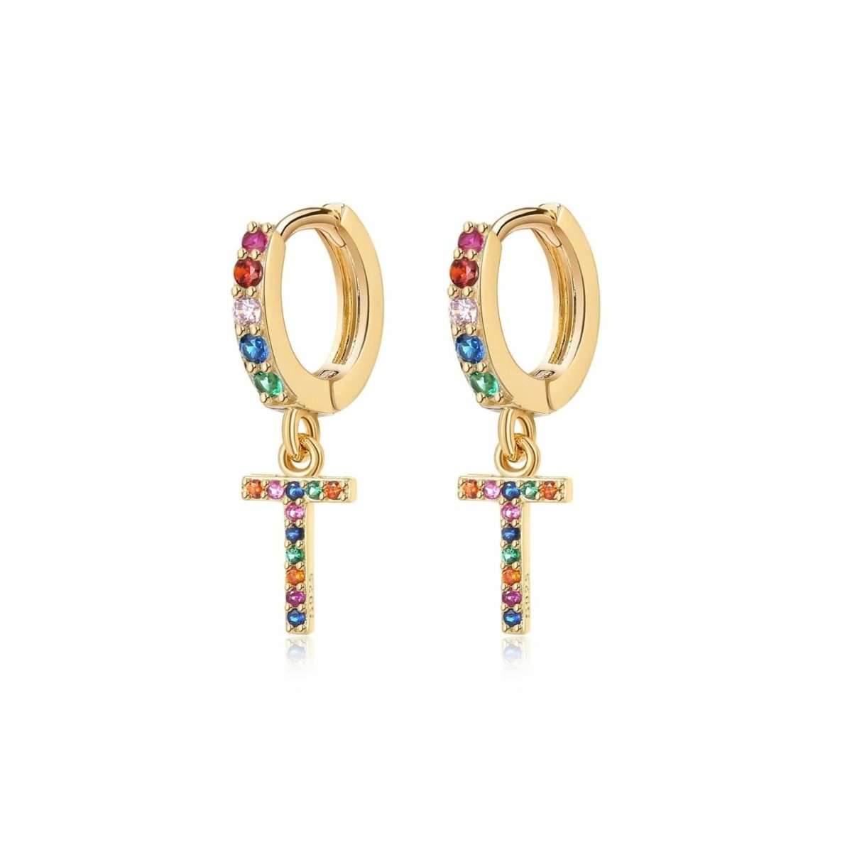 Pendientes Inicial Rainbow-Hoops