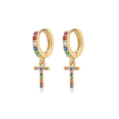 Pendientes Inicial Rainbow-Hoops